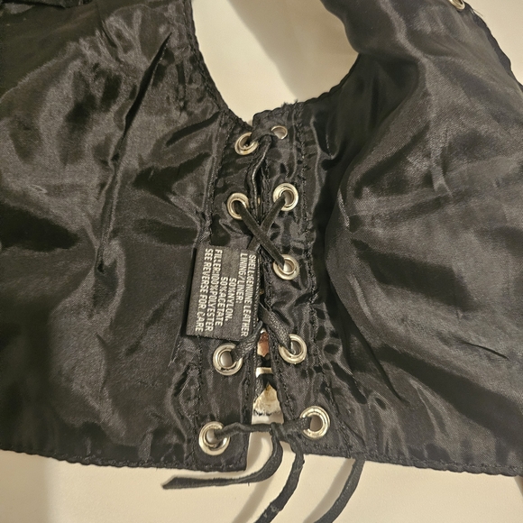 Astars Black Kids Leather Vest - Picture 11 of 16